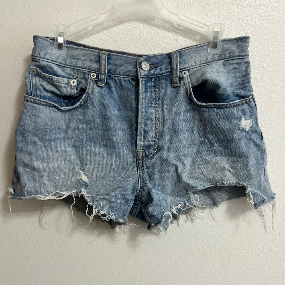 We The Free distressed denim shorts